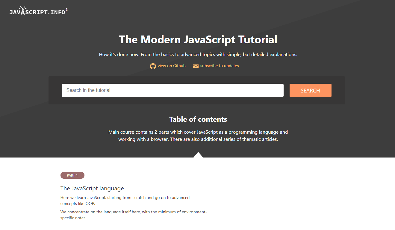 The Modern Javascript Tutorial